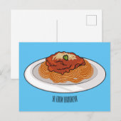 Carte Postale Illustration de Spaghetti (Devant / Derrière)