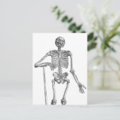 Carte Postale Illustration de squelette en train de creuser (Debout devant)