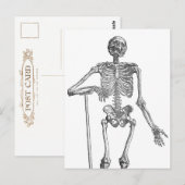 Carte Postale Illustration de squelette en train de creuser (Devant / Derrière)