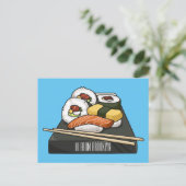 Carte Postale Illustration de sushi (Debout devant)