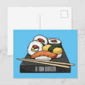 Carte Postale Illustration de sushi (Devant / Derrière)
