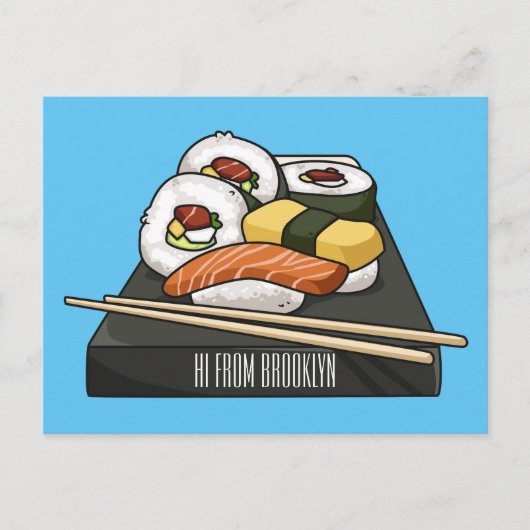 Carte Postale Illustration de sushi (Devant)