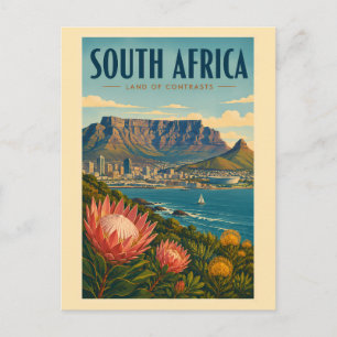 Carte Postale Illustration de Table Mountain en Afrique du Sud p