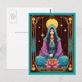Carte Postale Illustration de Tarot, la Grande Prêtresse (Devant / Derrière)