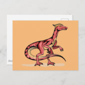 Carte Postale Illustration De Velociraptor. (Devant / Derrière)