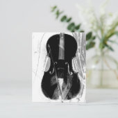 Carte Postale Illustration de violoncelle noir et blanc (Debout devant)
