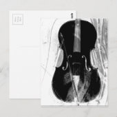 Carte Postale Illustration de violoncelle noir et blanc (Devant / Derrière)