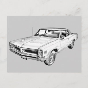 Carte Postale Illustration de voiture Pontiac Lemans 1966