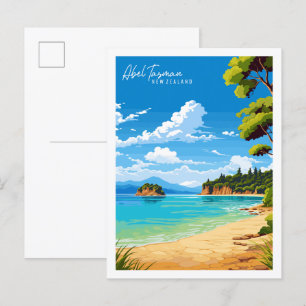 Carte Postale Illustration de voyage Abel Tasman Nouvelle-Zéland