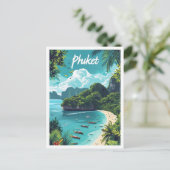 Carte Postale Illustration de voyage artistique de Phuket Thaïla (Debout devant)