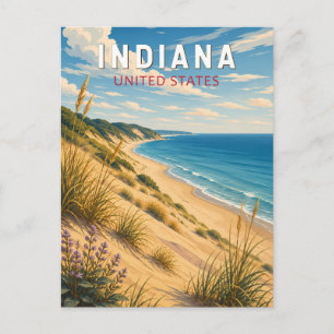 Carte Postale Illustration de voyage artistique vintage de l'Ind