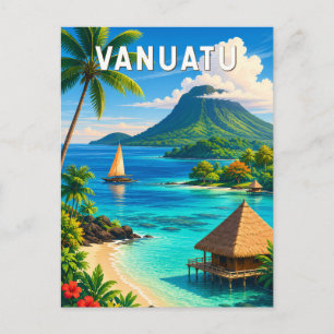 Carte Postale Illustration de voyage artistique vintage du Vanua