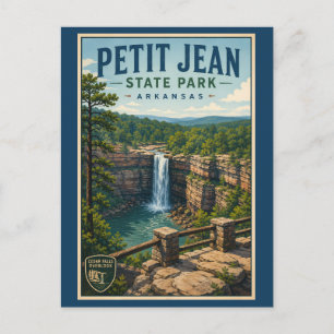 Carte Postale Illustration de voyage au parc d'État Petit Jean A
