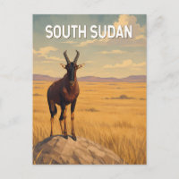 Illustration de voyage au Soudan du Sud Art vintag
