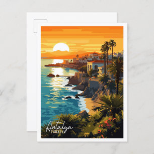Carte Postale Illustration de voyage d'Antalya Turkey