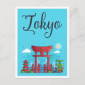 Carte Postale Illustration de voyage d'art au Japon à Tokyo (Devant)