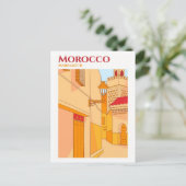 Carte Postale Illustration de voyage d'art de Marrakech Maroc (Debout devant)