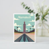Carte Postale Illustration de voyage d'art Marrakech Maroc (Debout devant)