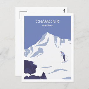 Carte Postale Illustration de voyage de Chamonix Mont Blanc Fran