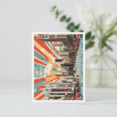 Carte Postale Illustration de voyage de Chicago Illinois Pop Art (Debout devant)