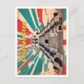 Carte Postale Illustration de voyage de Chichen Itza Mexico Pop  (Devant)