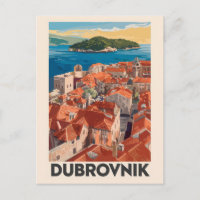 Illustration de voyage de Dubrovnik Croatie Art Vi