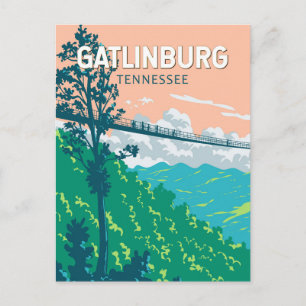 Carte Postale Illustration de voyage de Gatlinburg Tennessee Art