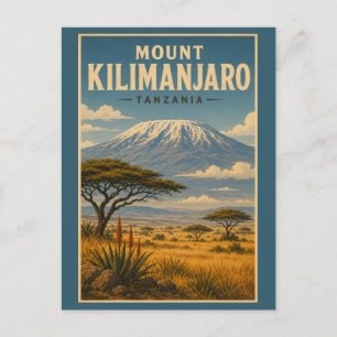 Carte Postale Illustration de voyage de l'art du Mont Kilimandja