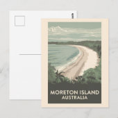 Carte Postale Illustration de voyage de l'île Moreton en Austral (Devant / Derrière)