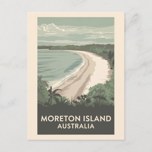 Carte Postale Illustration de voyage de l'île Moreton en Austral (Devant)