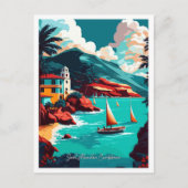 Carte Postale Illustration de voyage de Saint Maarten dans les C (Devant)