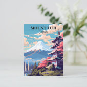 Carte Postale Illustration de voyage du Mont Fuji, Japon (Debout devant)