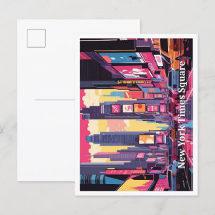 Carte Postale Illustration de voyage du New York Times Carré Pop