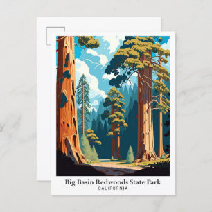 Carte Postale Illustration de voyage du parc national de Big Bas