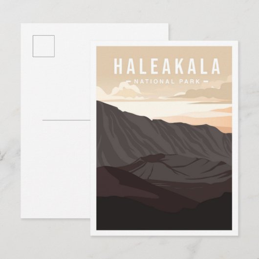 Carte Postale Illustration de voyage du Parc national de Haleaka (Devant / Derrière)