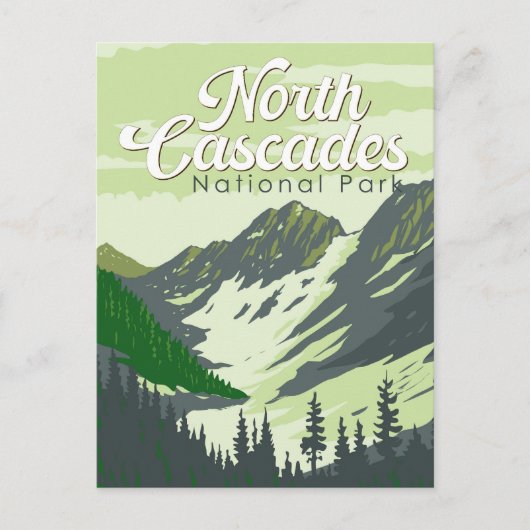 Carte Postale Illustration de voyage du parc national des North  (Devant)