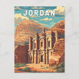 Carte Postale Illustration de voyage en Jordanie vintage