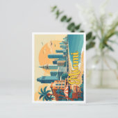 Carte Postale Illustration de voyage Miami Florida Pop Art (Debout devant)