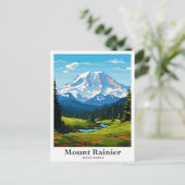 Carte Postale Illustration de voyage Mount Rainier Washington (Debout devant)