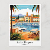 Carte Postale Illustration de voyage Saint Tropez France (Devant)