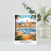 Carte Postale Illustration de voyage Saint Tropez France (Debout devant)