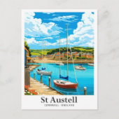 Carte Postale Illustration de voyage St Austell Cornwall Anglete (Devant)