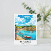 Carte Postale Illustration de voyage St Austell Cornwall Anglete (Debout devant)