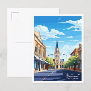 Carte Postale Illustration de voyage vintage Ballarat Australia