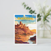 Carte Postale Illustration de voyage vintage Benhaddau Maroc (Debout devant)