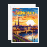 Carte Postale Illustration de voyage vintage Bordeaux France<br><div class="desc">Illustration du lieu de voyage vintage Bordeaux France</div>