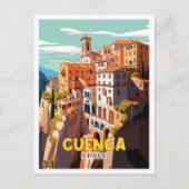Carte Postale Illustration de voyage vintage Cuenca Espagne (Devant)
