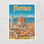 Carte Postale Illustration de voyage vintage d'art de Florence I (Devant)