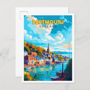 Carte Postale Illustration de voyage vintage Dartmouth England