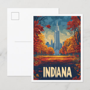 Carte Postale Illustration de voyage vintage de l'art de l'India